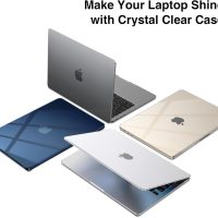 EooCoo Case Compatible with MacBook Air 15 inch M4 2025 2024 2023 Release A3241 M3 A3114 M2 A2941 Liquid Retina Display, Plastic Hard Shell Case + Keyboard Cover + Screen Protector, Crystal Clear - Image 4