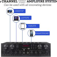 Home Theater System Kit with 1000 Watts 4-Chanel Bluetooth Receiver & 8 Qty 6.5" 200 Watts in-Wall in-Ceiling Speakers of 2-Way Stereo Sound with Woofer/Tweeter, Flush Design by Technical Pro - Image 8