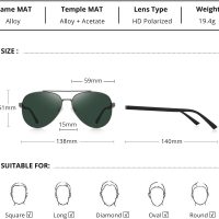 Mens Polarized Sunglasses for Men Women with case Mirror Lens Classic Style - Image 2