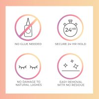 KISS imPRESS Falsies Press On Self Adhesive Eyelashes, 12mm-14mm Natural Volume Press On Lashes, Black, No Glue Needed, Invisible Band, 20 Lash Clusters & Non-Stick Applicator - Natural - Image 6