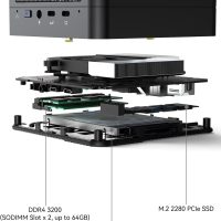 MINISFORUM Venus Series UM560 XT Mini PC AMD Ryzen 5 5600H 32GB + 512GB PCIe SSD, DDR4 Micro PC, 2.5G LAN, 2xHDMI,1xUSB-C Triple 4K Outputs,4xUSB, AMD Radeon Graphics Desktop Computer - Image 6