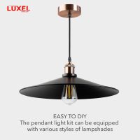 Vintage Mini Pendant Light Kit - UL E26 Lamp Socket - Industrial Edison Retro Ceiling Hanging Pendant Fixture - DIY Chandelier Decor Kit Adjustable Woven Pendant Light Cord (Copper) - Image 2