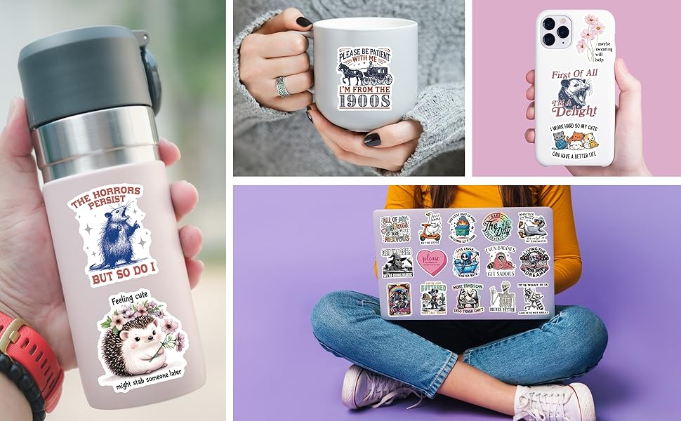 funny stickers holographic