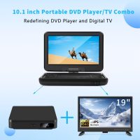 Feihe 12.5" Portable TV/DVD Player - 10.1" HD Swivel Screen, Digital Tuner/HDMI/USB/AV, Built-in Battery, High Volume Speakers - Perfect for Car/Travel - Image 2
