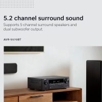 Denon AVR-S570BT AV Receiver 5.2 Channel 8K Ultra HD Audio & Video, Stereo Receivers, Denon AVR Wireless Streaming Bluetooth, (4) 8K HDMI Inputs, eARC, HD Setup Assistant - Image 2