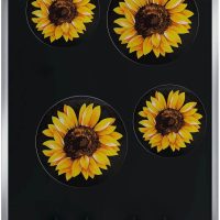 Burner Covers for Electric Stove (Yellow/Black Sunflower, Round D8/10‘’) - Image 3