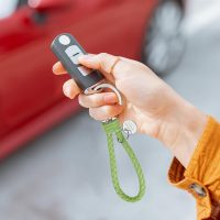 Keychain Bracelet, Woven Leather Wristlet Keychain for Women and Men for Car Keys, Bag Decoration - Image 5