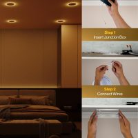 Sunco 4 Inch LED Recessed Lights with Night Light, Slim Ceiling Lighting, 900 LM, 11W (110W Equiv), Selectable CCT 2700K/3000K/3500K/4000K/5000K, Dimmable, Canless with Junction Box ETL 4 Pack - Image 5