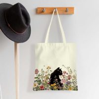 Cat Lovers Gifts Tote Bag Strawberry Beach Shopping Bags Cat Mom Gifts - Image 4
