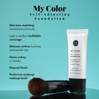 Jerome Alexander My Color Self-Adjusting Foundation, Hydrating & Lightweight Face Makeup, Skincare-Infused, with Kabuki Brush, Medium, 1 oz - Image 2