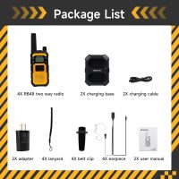 Retevis RB48 Waterproof Walkie Talkies with Earpiece, 2 Meters Fallproof, VOX, 2000 mAh, Dual PTT, Vibration Call, Portable FRS Two-Way Radios Long Range, for Jobsite(4 Pack) - Image 9