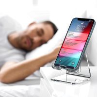Crpich Acrylic Cell Phone Stand, Portable Clear Phone Stand for Desk, Compatible with Phone16 15 14 13 Pro Max Mini 12 11 Plus SE, Switch, Android Smartphone, Pad, Tablet, Desk Accessories - Image 6