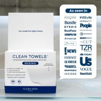 Clean Skin Club Clean Towels XL®, 100% USDA Biobased Face Towel, Disposable Face Towelette, Eczema Association Accepted, Makeup Remover Dry Wipes, Ultra Soft, 50 Count - Image 11