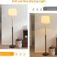 White Drum Lamp Shades Set of 2, 11.4"x13"x10" Modern Large Spider Fitter Shade, Fabric Table & Floor Lamp soft lighting lampshade for Bedroom, Living Room, Easy Assembly (Harp/Finial Not Included) - Image 3