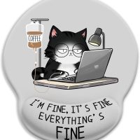 Cat Ergonomic Mouse Pad with Wrist Rest, Gaming Mouse Pad with Wrist Support, Funny Mouse Pads for Desk, Computer Mousepad with Non-Slip Pain Relief PU Base, Cute Office Desk Accessories - Image 8