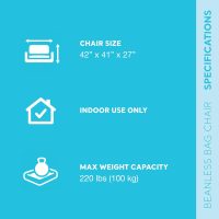 INTEX 68579EP Beanless Bag Inflatable Lounge Chair: Corduroy Textured Flocking – Durable Vinyl – Folds Compactly – 220lb Weight Capacity – 45" x 45" x 28" - Image 3