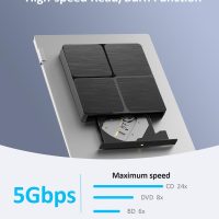 External Blu ray Drive, USB 3.0 & Type C Bluray Burner, External Blueray/DVD Drive for PC, External CD DVD Blu Ray Reader Writer Compatible with Windows XP/7/8/10/11, Linux, Mac OS - Image 2