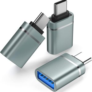 USB C to USB Adapter 3-Pack USB C Male to USB 3.0 Female Adapter Compatibllity for iMac 2021 for iPad Pro 2021 for MacBook Pro 2020 for MacBook Air 2020 and Other Type C or Thunderbolt 3 Devices gray