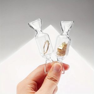 10PCS candy shaped mini transparent jewelry box,earring storage,used for accessories,pill organizers,and travel essentials, 10PCS