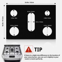 2 Pack Stove Covers, Gas Range Protectors for Samsung Gas Range Stove Cover Reusable Stove Top Covers for Samsung Gas Burners, Oven Liners Mat Gas Range Protectors Covers Non-Stick Washable - Image 2