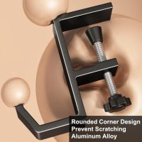 Headphone Stand Hanger Holder, Under Desk Aluminum Alloy Headset Stand with Fit for Gaming PC Accessories,Under Desk Clamp Hook Mount Suitable for Xbox/PS4 Controller, Office, Computer Desk (Black) - Image 5