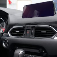 BEERTE Phone Holder fit for Mazda CX-5 2017-2025 Adjustable Air Vent Car Dashboard Cell Phone Mount Carbon Fiber Pattern Gravity Phone Mount fit for Any inches Smartphone - Image 4