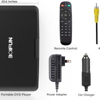 17.5"" Portable DVD Player with 15.6"" Large HD Screen, 6 Hours Rechargeable Battery, Support USB/SD Card/Sync TV and Multiple Disc Formats, High Volume Speaker, Black - Image 9