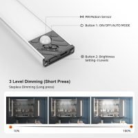 Under Cabinet Lighting, Equipped with Motion Sensor, Rechargeable Battery Operated，3-Level Adjustable Brightness, 3 Pack Magnetic Under Counter Lights for Kitchen, Closet, Pantry, 7.8" - Image 8