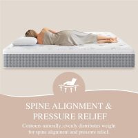 Sleepmax Firm Queen Mattress 14 Inch - Hotel-Collection Hybrid Mattress Pain Relief - Extra Lumbar & Hip Support - Deep Sleep Bed in a Box - Fiberglass-Free, CertiPUR-US Certified, 365-Night Trial - Image 4