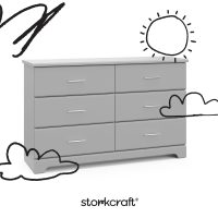 Storkcraft Brookside 6-Drawer Dresser (Pebble Gray) – GREENGUARD Gold Certified, Nursery & Kids Storage, Nursery Essentials, Kids Room Storage, Durable Bedroom Dresser - Image 7