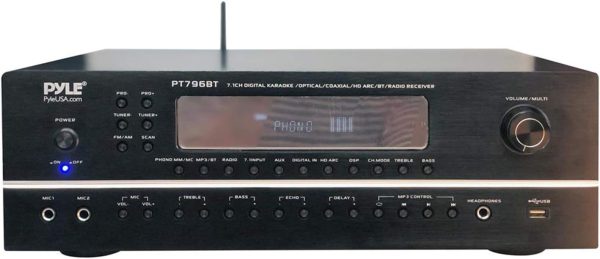 Pyle 7.1-Channel Hi-Fi Bluetooth Stereo Amplifier - 2000 Watt AV Home Theater Speaker Subwoofer Surround Sound Receiver w/ Radio, USB, RCA, HDMI, MIC IN, Supports 4K HD TV's, 3D - Pyle PT796BT