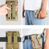 Tactical MOLLE Smartphone Holster, Universal Army Mobile Phone Belt Pouch EDC Security Pack Carry Accessory Kit Blowout Pouch Belt Loops Waist Bag Case for iPhone SE 5S Samsung Galaxy S4 Mini - Image 6