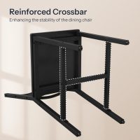 HOOBRO Kitchen Chairs Set of 2, Wooden Dining Room Chairs with Metal Frame, Dining Chairs with Back, Easy to Assemble, Farmhouse Dining Chairs for Kitchen, Living Room, Black BB39CD01 - Image 8