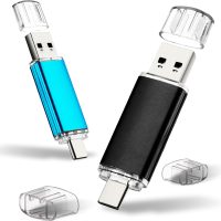128GB Dual USB C Flash Drive USB 3.0 Flash Drive Type C + USB A Portable Type-C Flash Drive 2-in-1 USB-C Thumb Drive for Smartphone Tablet Computer Mac iPhone 15, Blue - Image 2