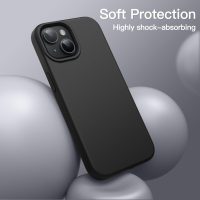 JETech Silicone Case for iPhone 14 6.1-Inch, Silky-Soft Touch Full-Body Protective Phone Case, Shockproof Cover with Microfiber Lining (Black) - Image 4