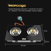 Outdoor & Indoor Portable Propane Stove, Single & Double Burners with Gas Premium Hose for Backyard Kitchen, Camping Grill, Hiking Cooking, Outdoor Recreation (RQ62-LARGE,2Burners) - Image 2