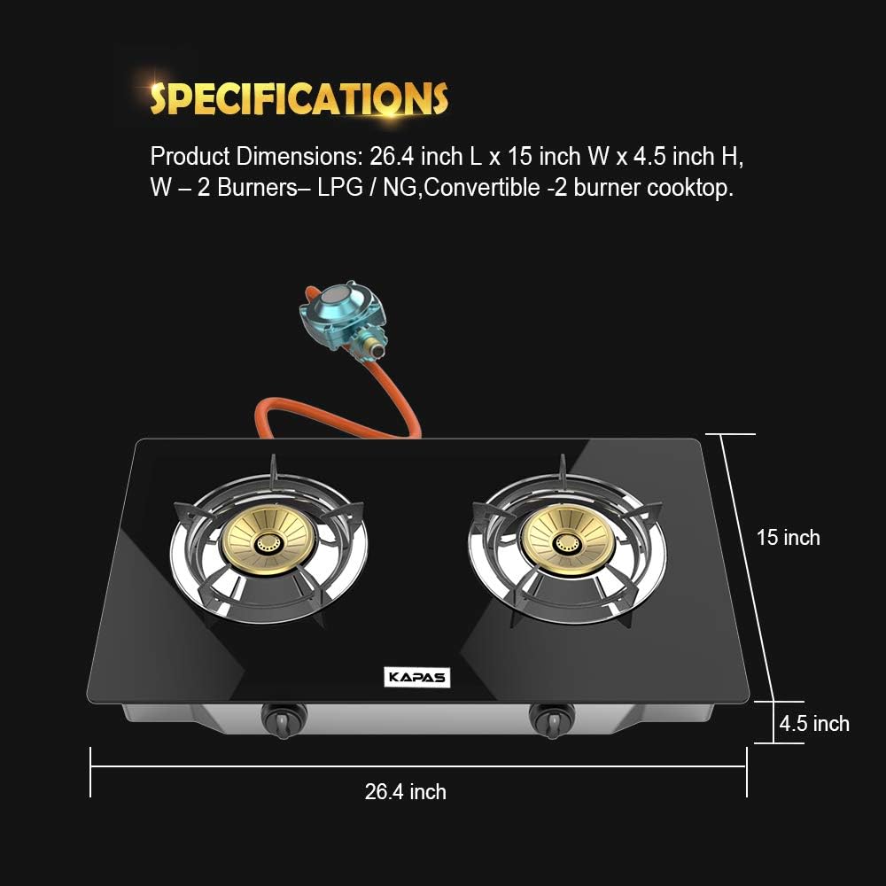Outdoor & Indoor Portable Propane Stove, Single & Double Burners with Gas Premium Hose for Backyard Kitchen, Camping Grill, Hiking Cooking, Outdoor Recreation (RQ62-LARGE,2Burners) - Image 2