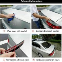 Gloss Black Rear Lip Spoiler Wing V Type Fit for Compatible with Cadillac ATS 2013-2019 Accessories Only Sedan - Image 8