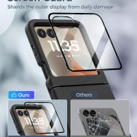 for Motorola Razr 2024/2025 Case, for Moto Razr 2025/2024 Phone Case [Screen Protector][Hinge Protection] – Dual-Layer Slim Cover with Soft TPU & Hard PC, Anti-Scratch Shockproof Cover - Black - Image 5