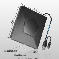 External Blu Ray Drive, External Bluray Burner with USB 3.0 & Type-C, External Bluray CD DVD Reader, Bluray Writer for PC, USB External Blu-ray Drives for Windows XP/7/8/10/11 MacOS - Image 6