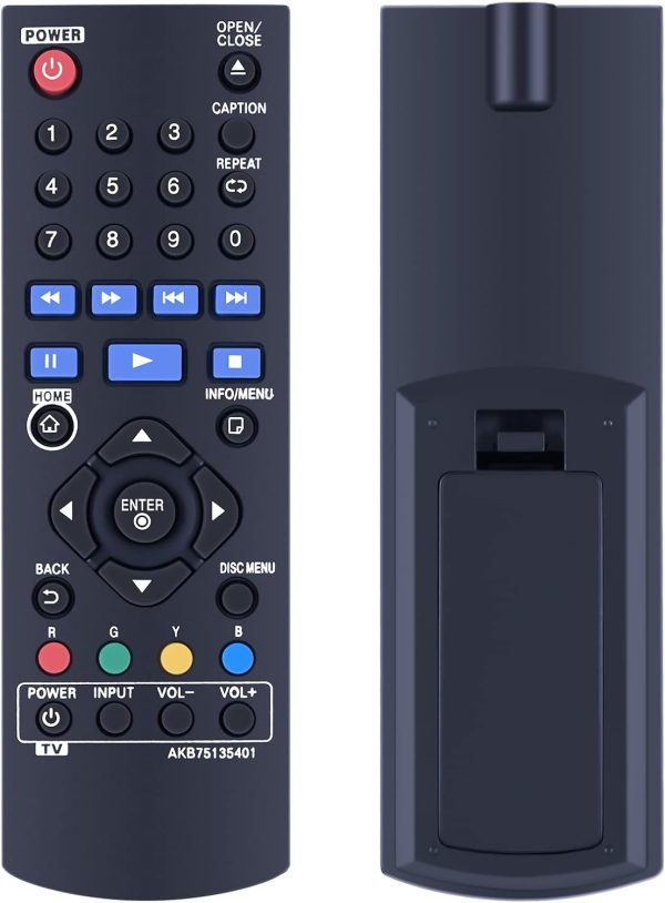 New AKB75135401 Replacement Remote Control Compatible for LG Blu-Ray Disc DVD Player UBK80 UP870 UP875 BPM35 BP175 BP125 BP125N BP135 BP145 BP145N BP155 BP155N BP165 BP165N BP250 BP255 BP255N BP300