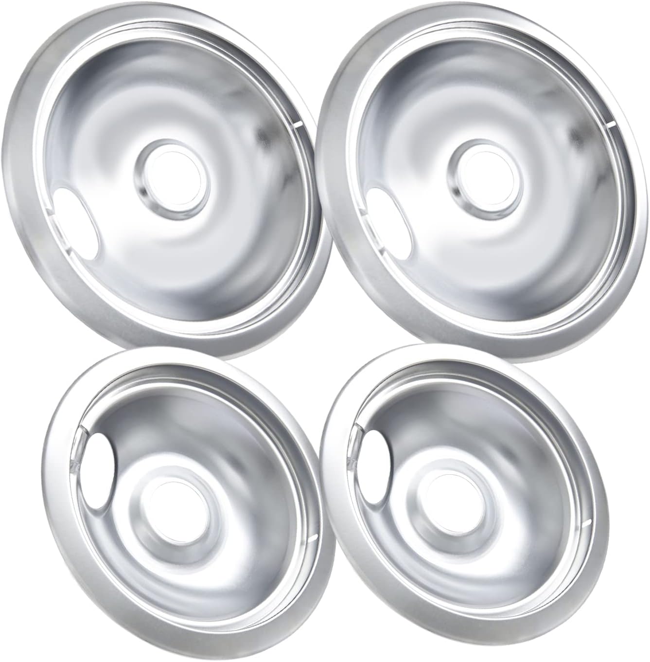 316048413 and 316048414 Stove Burner Drip Pans for Electric Stove Top – Perfectly Fit Frigidaire Kenmore Electric Range -Thickening to Prevent Bending and Rust – Include 2 x 6 in, 2 x 8 in