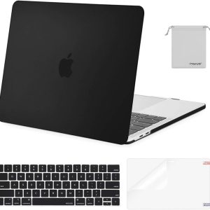 MOSISO Compatible with MacBook Pro 13 inch Case M2 2025, 2024, 2023, 2022-2016 A2338 M1 A2251 A2289 A2159 A1989 A1708 A1706, Plastic Hard Shell&Keyboard Cover&Screen Film&Storage Bag, Black
