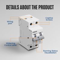50Amps Solar Circuit Breaker 2P 550VDC Miniature Circuit Breaker Solar DIN Rail Mount Thermal Magnetic Trip Solar PV Isolator Solar Panel for Photovoltaic Systems - Image 4