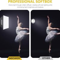 NEEWER 700W Equivalent Softbox Lighting Kit, 2Pack UL Certified 5700K LED Lighting Bulbs, 24x24 inches Softboxes with E26 Socket, Photography Continuous Lighting Kit Photo Studio Equipment - Image 5