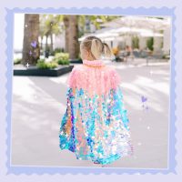 Meland Princess Dress Up for Girls 3-8, 11Pcs Mermaid Cape with Crown, Dress Up Clothes Birthday Gift Toys for Girls Toddlers - Image 3
