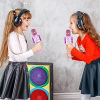 Amazmic Toys for Girls, Kids Karaoke Microphone Toddler Microphone for Kids with Lights, Birthday Gift for Girls, Boys Toy Age 3 4 5 6 7 8+(Light Pink) - Image 9