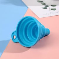 Collapsible Rubber Funnel for Kitchen Use, Food-Grade Foldable Funnel for Liquid and Powder Transfer, Compact and Portable Design, Blue - Image 5