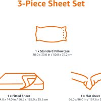 Amazon Basics Lightweight Super Soft Easy Care Wrinkle Free Microfiber 3 Piece Bed Sheet Set with 14-Inch Deep Pockets, Twin, Navy Blue, Solid, Kids, Men & Women Bedding - Image 6