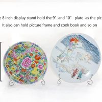 8 Inch Plate Stands for Display - 2 Pack Silver Tabletop Easel Holders for Decorative Plates, Picture Frames and Cookbooks - Image 2